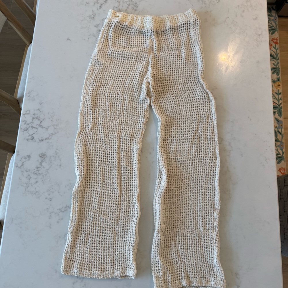 Maaji Cream Crochet Knit Beach Coverup Pants